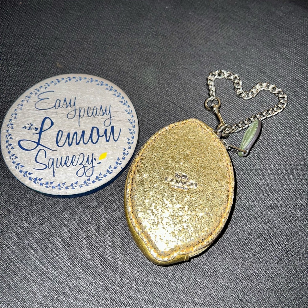 🍋Coach Glitter Lemon Coin Purse🍋